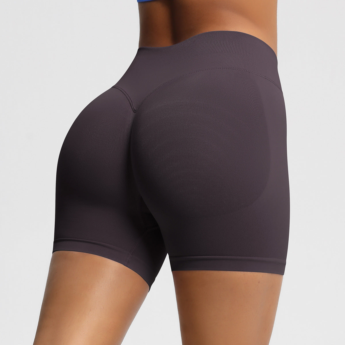 Mepria Seamless Three-Section Waist Fitness Shorts for Women, High-Waisted Peach-Shaped Hip-Lifting Sports Shorts, Tight-Fitting Quick-Drying Yoga Shorts