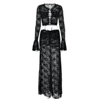Mepria Sexy Lace-Up High-Waisted Maxi Skirt Set – Trendy, Versatile, and Edgy Style