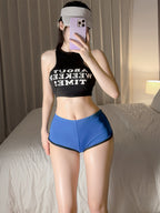 019#多巴胺新款酒吧辣妹性感高腰修身运动领舞服短裤女钢管舞热裤