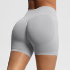 Mepria Seamless Three-Section Waist Fitness Shorts for Women, High-Waisted Peach-Shaped Hip-Lifting Sports Shorts, Tight-Fitting Quick-Drying Yoga Shorts