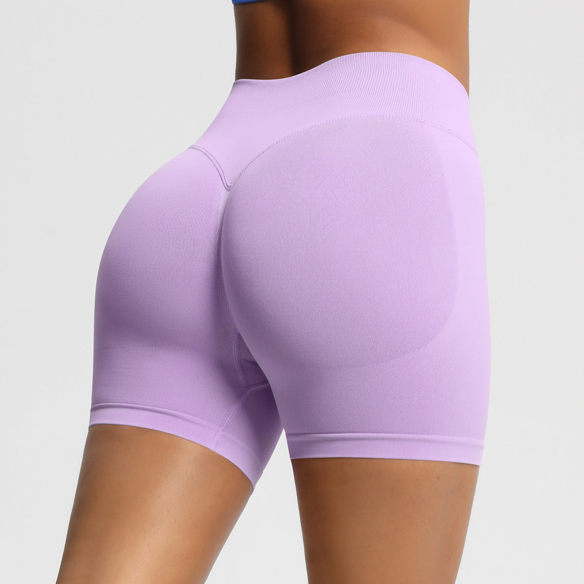 Mepria Seamless Three-Section Waist Fitness Shorts for Women, High-Waisted Peach-Shaped Hip-Lifting Sports Shorts, Tight-Fitting Quick-Drying Yoga Shorts