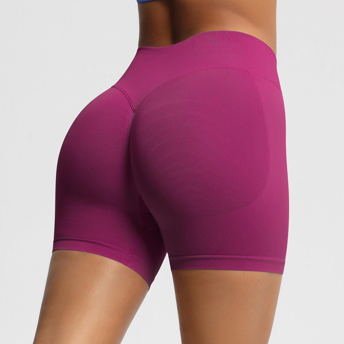 Mepria Seamless Three-Section Waist Fitness Shorts for Women, High-Waisted Peach-Shaped Hip-Lifting Sports Shorts, Tight-Fitting Quick-Drying Yoga Shorts