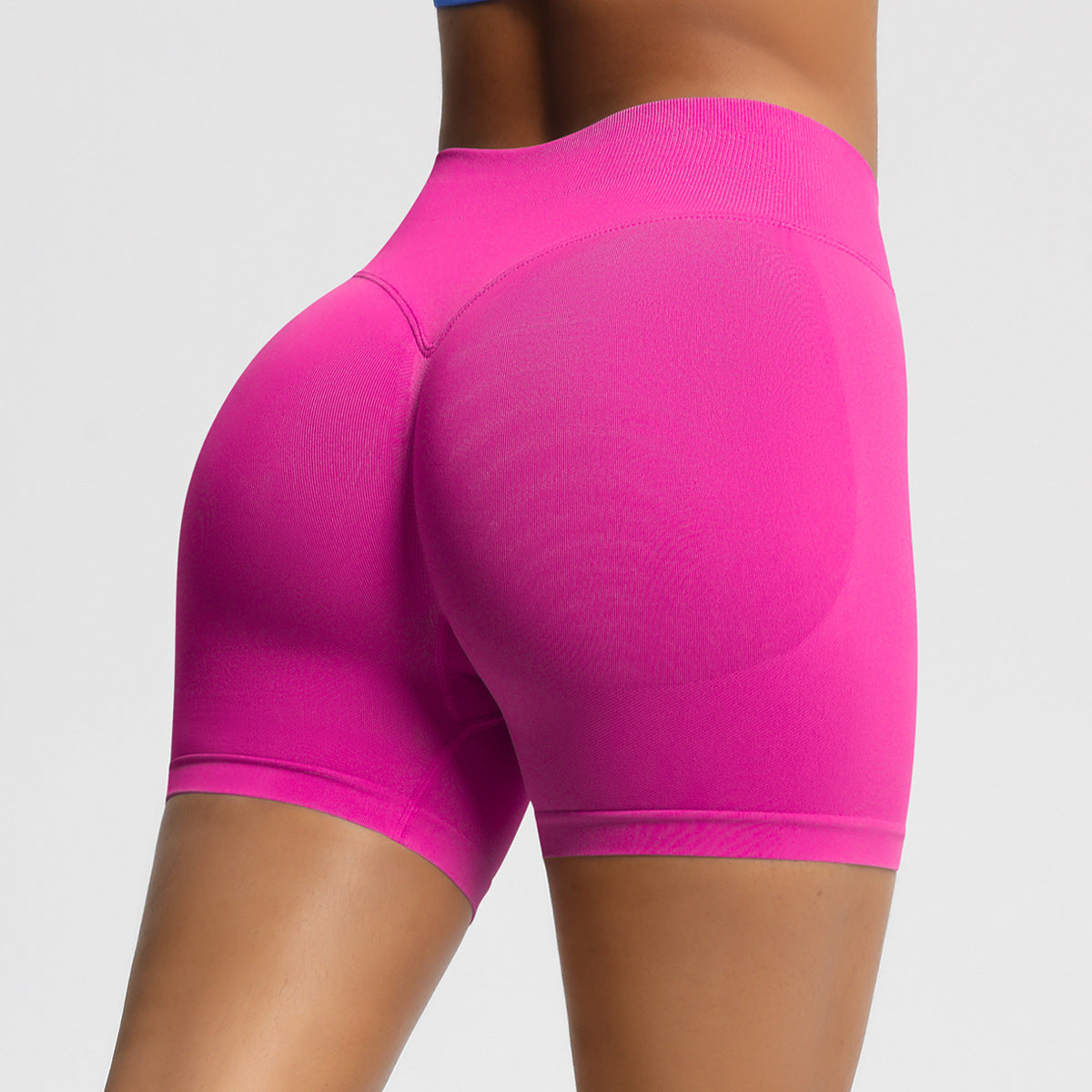 Mepria Seamless Three-Section Waist Fitness Shorts for Women, High-Waisted Peach-Shaped Hip-Lifting Sports Shorts, Tight-Fitting Quick-Drying Yoga Shorts