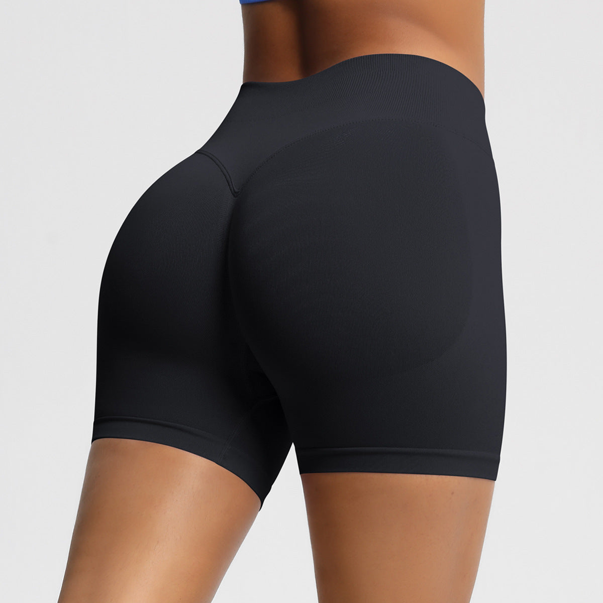 Mepria Seamless Three-Section Waist Fitness Shorts for Women, High-Waisted Peach-Shaped Hip-Lifting Sports Shorts, Tight-Fitting Quick-Drying Yoga Shorts