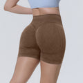 Mepria Seamless Washed Tight-Fit High-Waisted Yoga Shorts for Sports Running Fitness Yoga Wear Three-Point Pants