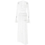 Mepria Sexy Lace-Up High-Waisted Maxi Skirt Set – Trendy, Versatile, and Edgy Style