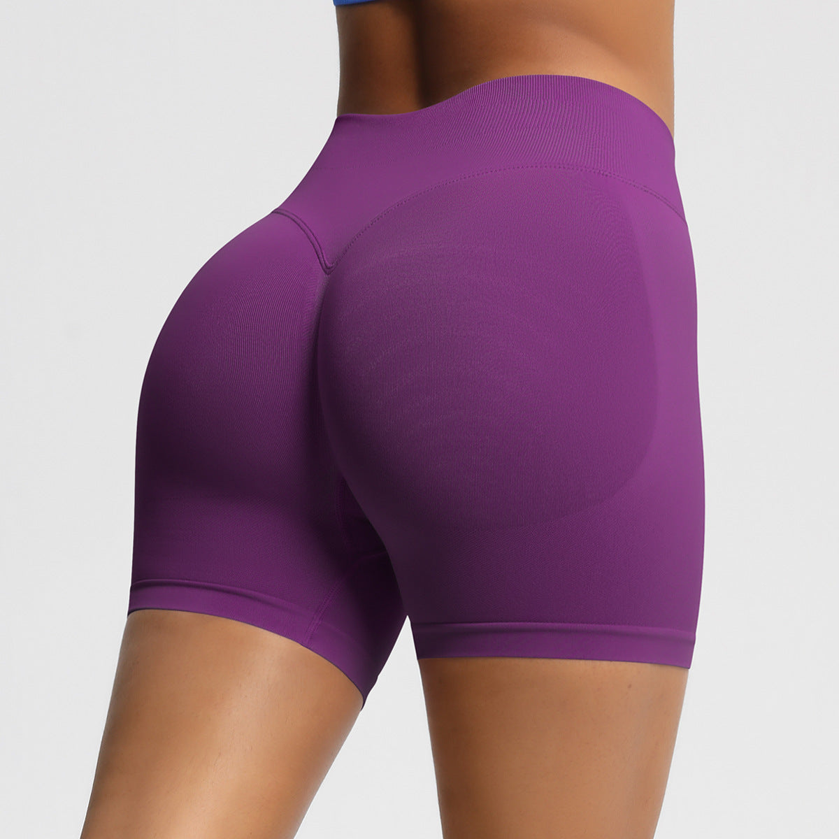 Mepria Seamless Three-Section Waist Fitness Shorts for Women, High-Waisted Peach-Shaped Hip-Lifting Sports Shorts, Tight-Fitting Quick-Drying Yoga Shorts