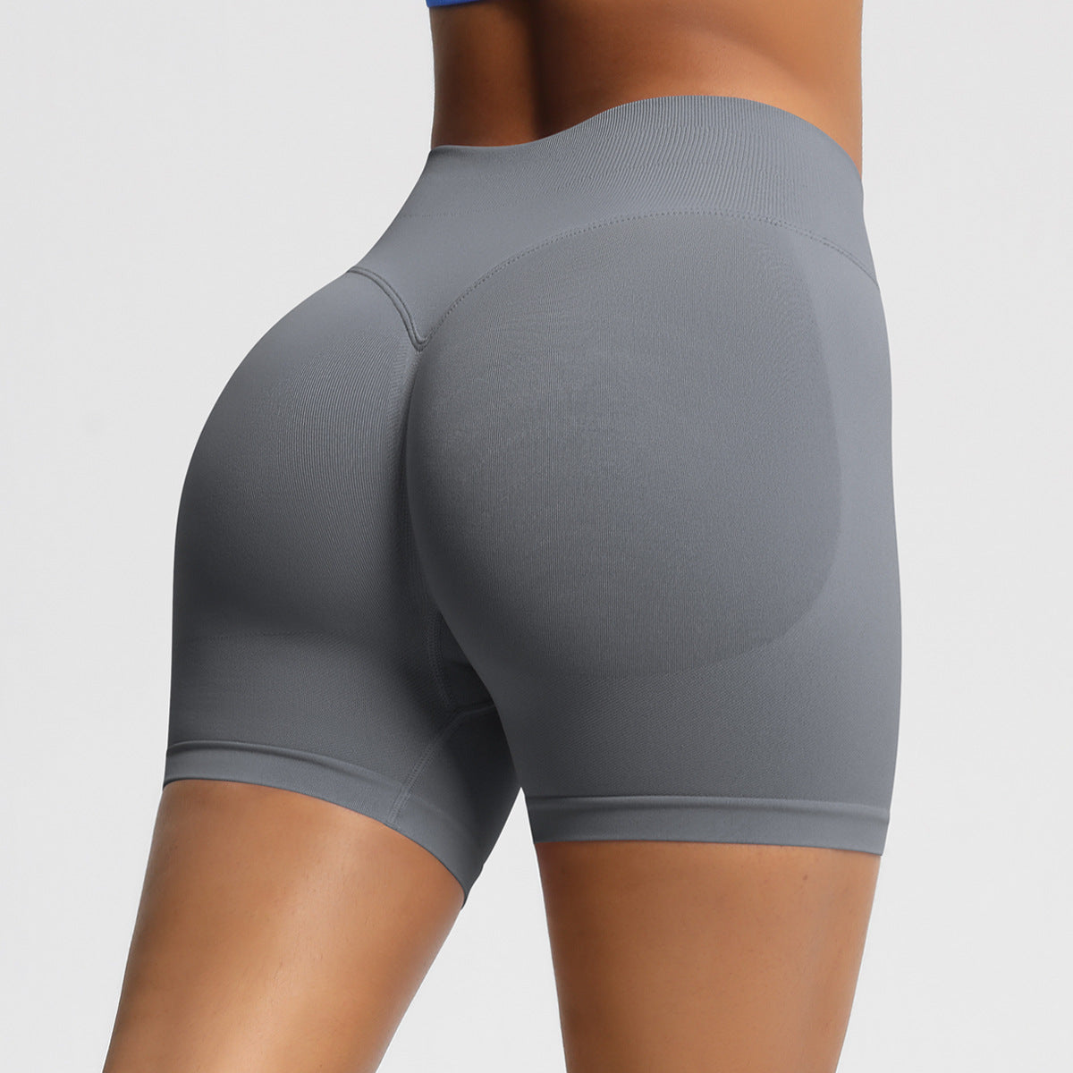 Mepria Seamless Three-Section Waist Fitness Shorts for Women, High-Waisted Peach-Shaped Hip-Lifting Sports Shorts, Tight-Fitting Quick-Drying Yoga Shorts