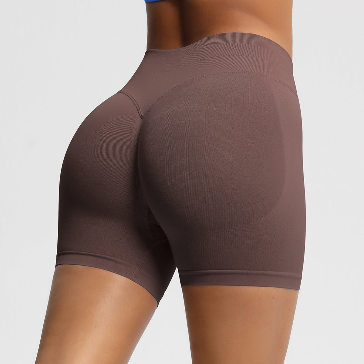 Mepria Seamless Three-Section Waist Fitness Shorts for Women, High-Waisted Peach-Shaped Hip-Lifting Sports Shorts, Tight-Fitting Quick-Drying Yoga Shorts
