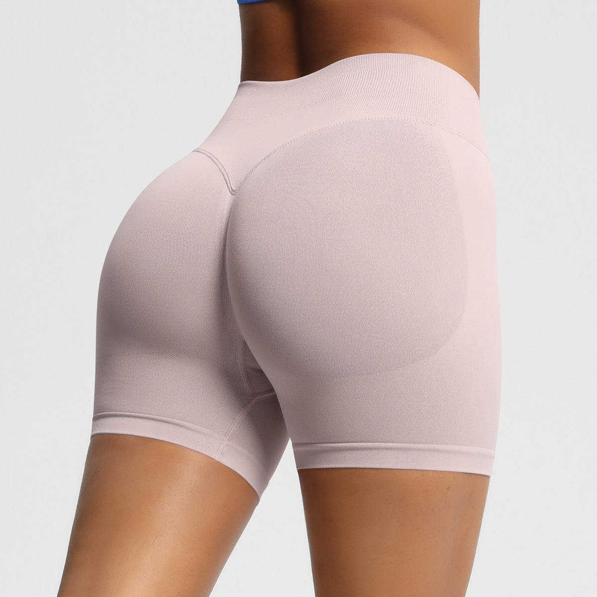 Mepria Seamless Three-Section Waist Fitness Shorts for Women, High-Waisted Peach-Shaped Hip-Lifting Sports Shorts, Tight-Fitting Quick-Drying Yoga Shorts