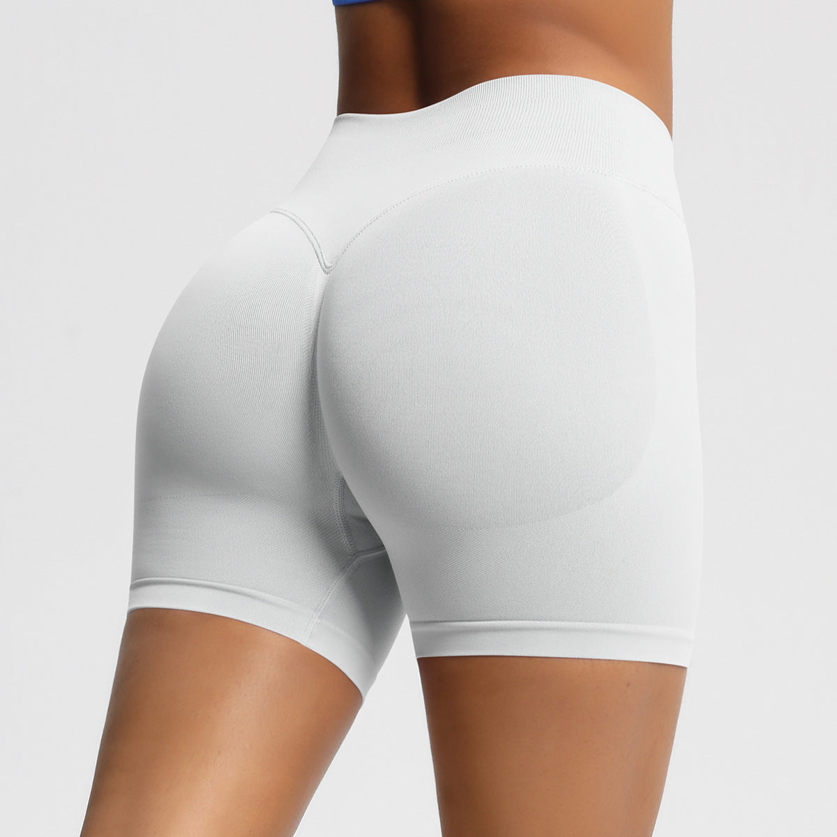 Mepria Seamless Three-Section Waist Fitness Shorts for Women, High-Waisted Peach-Shaped Hip-Lifting Sports Shorts, Tight-Fitting Quick-Drying Yoga Shorts