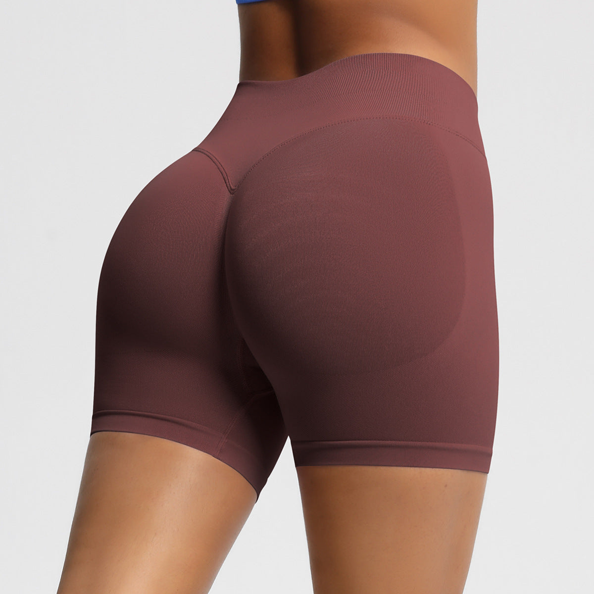 Mepria Seamless Three-Section Waist Fitness Shorts for Women, High-Waisted Peach-Shaped Hip-Lifting Sports Shorts, Tight-Fitting Quick-Drying Yoga Shorts