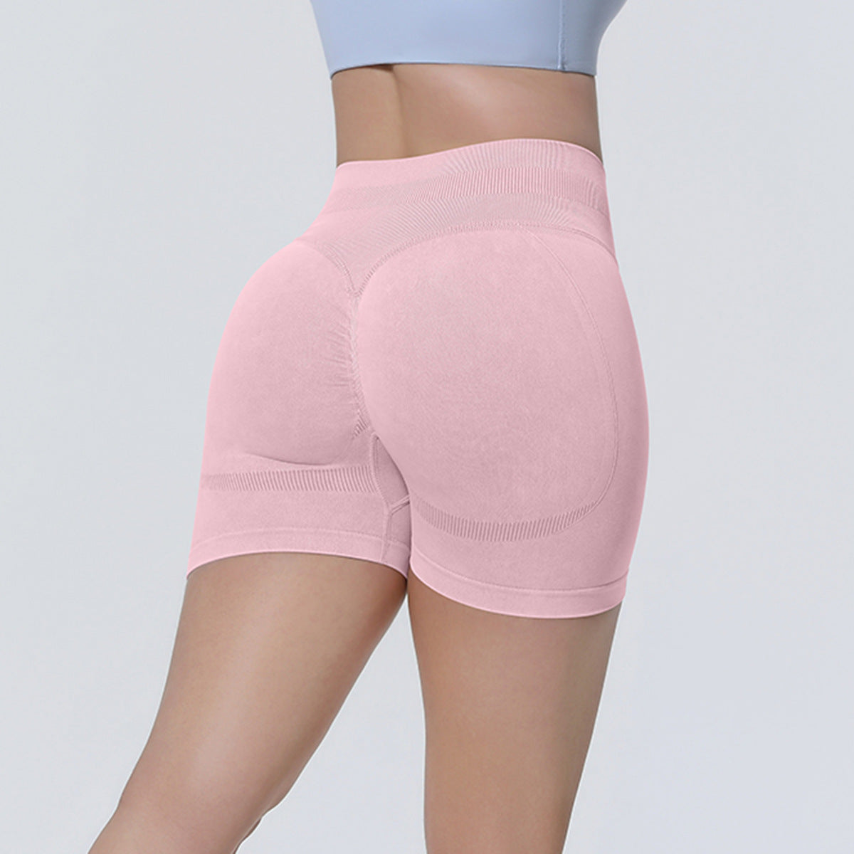 Mepria Seamless Washed Tight-Fit High-Waisted Yoga Shorts for Sports Running Fitness Yoga Wear Three-Point Pants