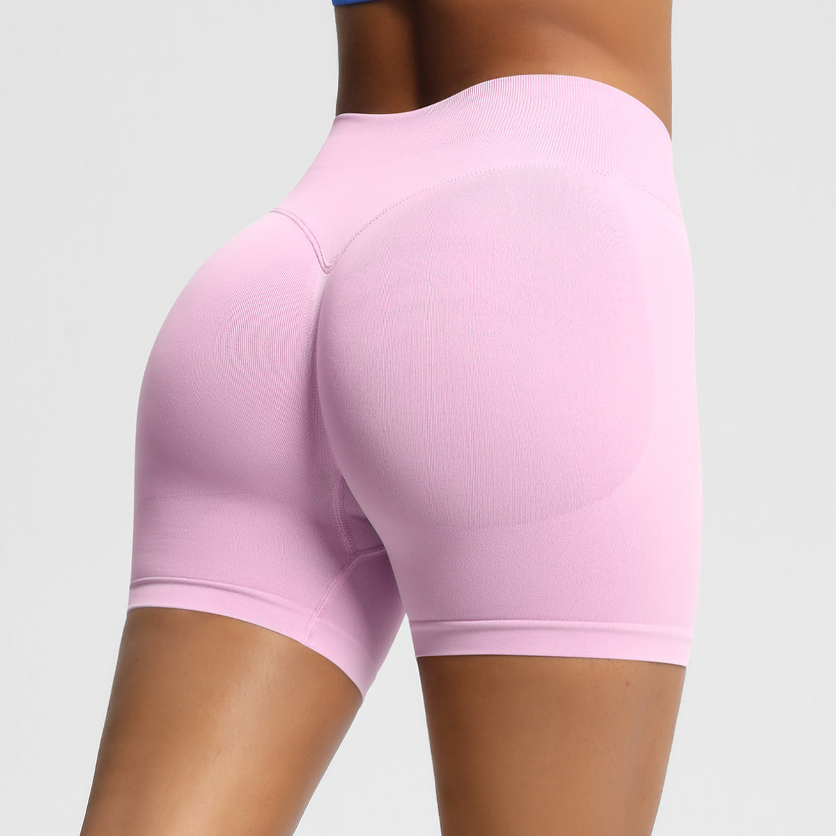 Mepria Seamless Three-Section Waist Fitness Shorts for Women, High-Waisted Peach-Shaped Hip-Lifting Sports Shorts, Tight-Fitting Quick-Drying Yoga Shorts
