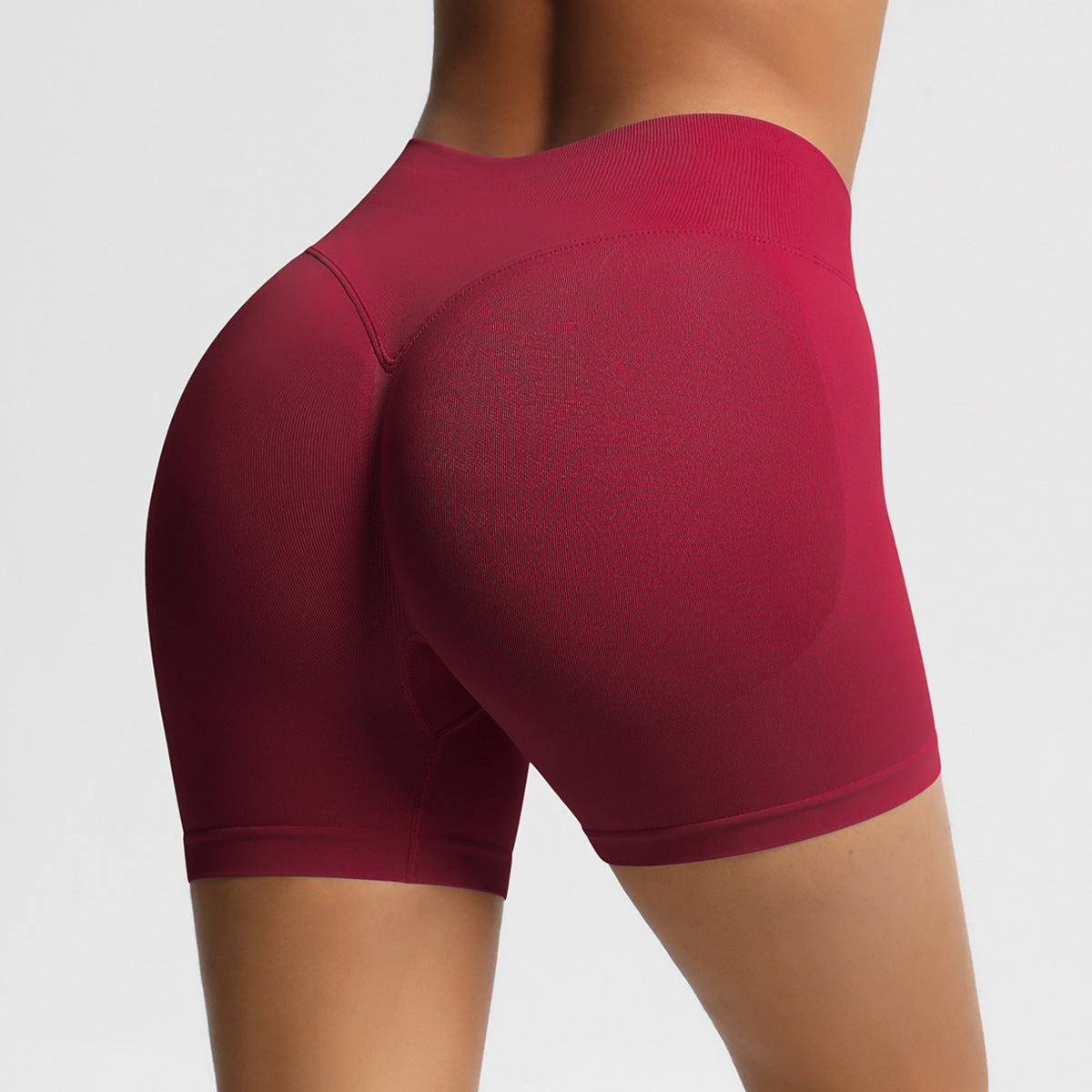 Mepria Seamless Three-Section Waist Fitness Shorts for Women, High-Waisted Peach-Shaped Hip-Lifting Sports Shorts, Tight-Fitting Quick-Drying Yoga Shorts